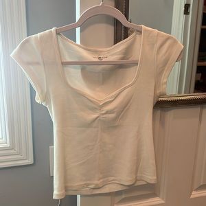 Brandy Melville White lowcut top